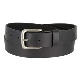 BS1050-32 Genuine Full Grain Leather Belt Casual Jean Belt 1-1/4"(32mm) Wide, Made In USA (Black,32)