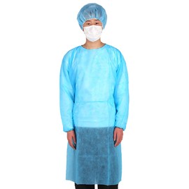 KOVIDSUN Protective Clothing, Protective Clothing, Disposable Work Clothes, PP, Waterproof, Antibacterial, Isolation Gowns, Pack of 10, One Size Fits Most, Elastic Cuffs, Unisex, Isolation Gown, Non-Woven Cloth, Gown, Infection Prevention, Virus Preventi