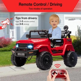Unbranded Ride On Car Truck w/Remote Control & Spring Suspension for Kid 3-8 Years Red