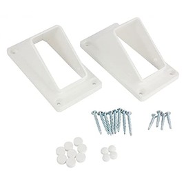 Plum Fittings 2" x 3 1/2" Stair Rail Handrail Vinyl Bracket Kit | Vinyl Fence Brackets | Screws Included | White