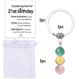 Crystal Keychain Gift for 21st birthday with Cards, 21 Year Old Birthday Gifts For Women, for Best Friends Female Daughter Sister Girlfriend Coworker Bestie Women Birthday Unique