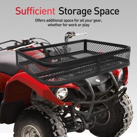 JY PERFORMANCE ATV Front Cargo Basket, Heavy Duty ATV Racks and Baskets for Camping, Fishing, Beach Side, Hiking, 36" L x 17.3" W x 6.3" H