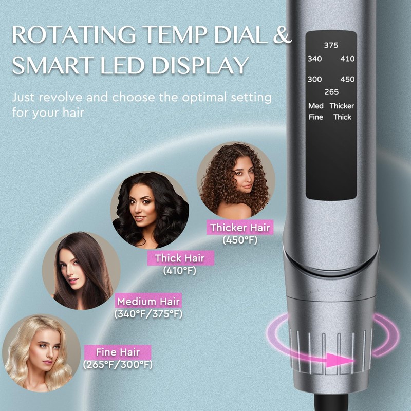 LANVIER Hair Straightener Flat Iron, 2 in 1 Hair Straightener