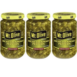 Mt. Olive Diced Jalapeno Peppers 12 Ounce (Pack of 3)