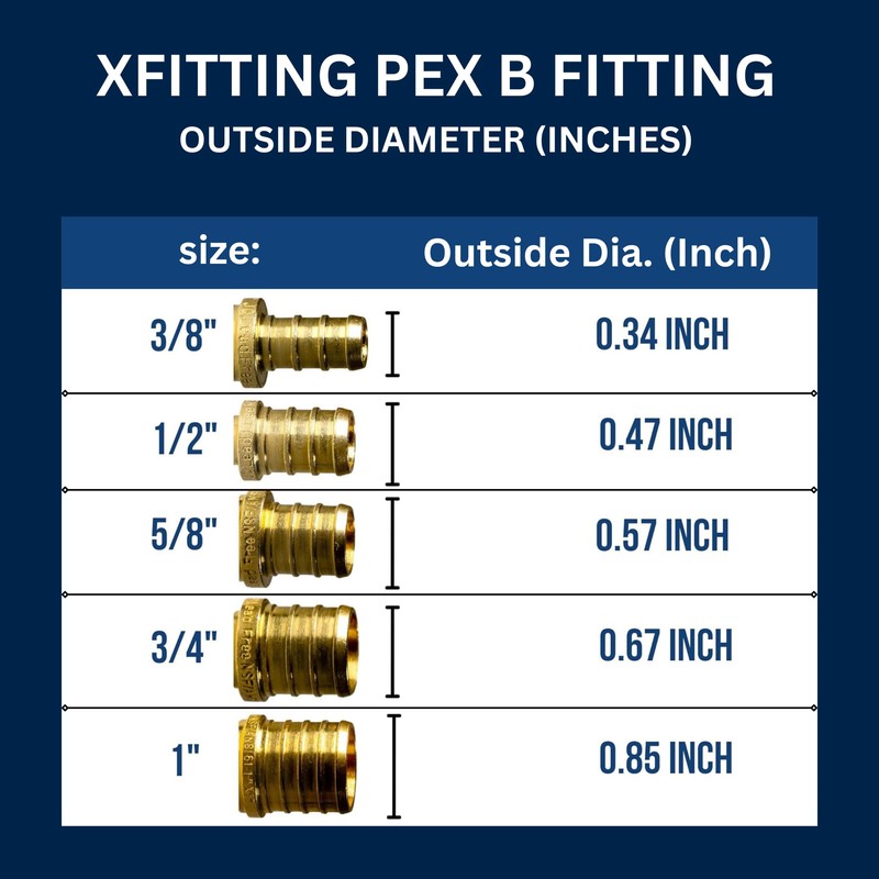 XFITTING OD compression 5/8 Inch x 1/2 Inch Pex Transition