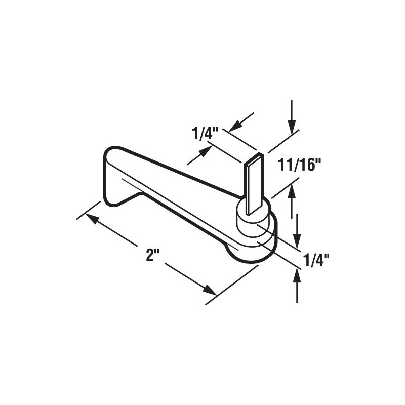 Prime-Line E 2065 Gray Plastic Sliding Door Latch Lever with