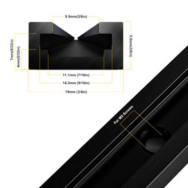 SeekLiny T Tracks for Woodworking,4Pcs Aluminum 48 inch Double Cut Profile Universal with Predrilled Mounting Holes and 48 Pcs Screws Black