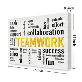 OTINGQD Teamwork Inspirational Wall Art,Motivational Office Wall Decor,Positive Canvas Wall Decor for Home Workplace Cubicle