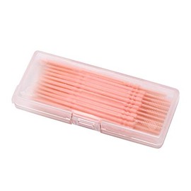 40PCS Interdental Toothpicks, Dental Picks Plastic Toothpicks, with Clear Case Safe Sturdy Teeth Stick Double Head Teeth Cleaning Tool-Orange