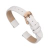 sourcing map White Genuine Leather Band 16mm Width, Flat Thin