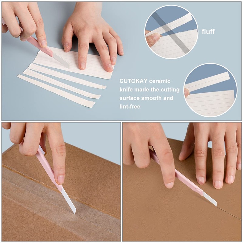 CUTOKAY Upgrade 1.5x Thickness Ceramic Box Cutter Blades 9mm Wide
