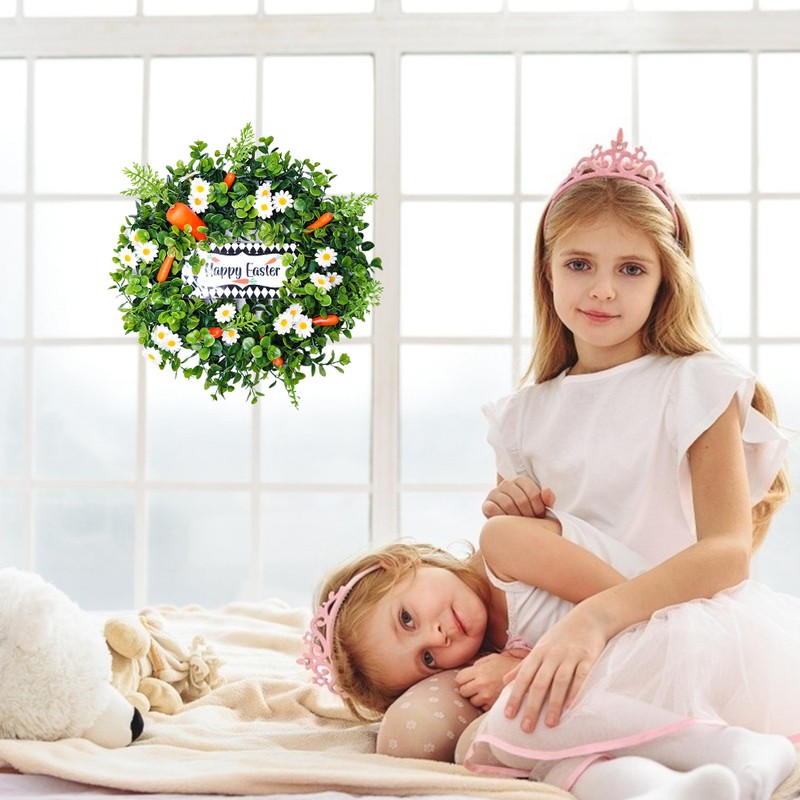 Easter Carrot Wreath Daisy Eucalyptus Wreath Indoor Outdoor Happy Easter