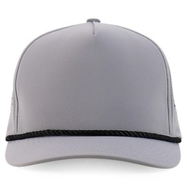 Trendy Apparel Shop 5 Panel High Profile Rope Hybrid Perforated Mesh Back Cap - Grey Black