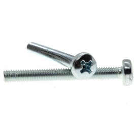 M4 (4mm x 40mm) Phillips Pan Head Machine Screws - Steel (Pack of 20) DIN 7985