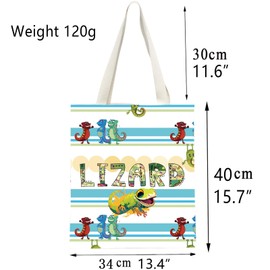 Lizard Tote Bag Lizard Gifts Bearded Dragon Tote Bag Lizard Bearded Dragon Lover Gifts for Lizard Owner Shopping Grocery Bag, Beauty Beast Tote Bag Blue, Large