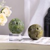 KYEYGWO Natural Green Jade Crystal Ball Figure with Acrylic Stand,