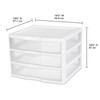 Sterilite 3-Pack Wide 3 Drawer Unit, Plastic Desktop Organizer with