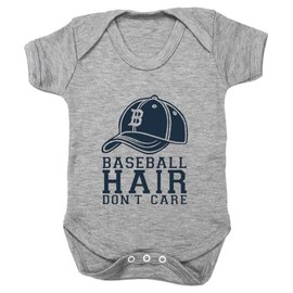 Hippowarehouse Baseball Hair, Don’t Care baby vest bodysuit (short sleeve) boys girls