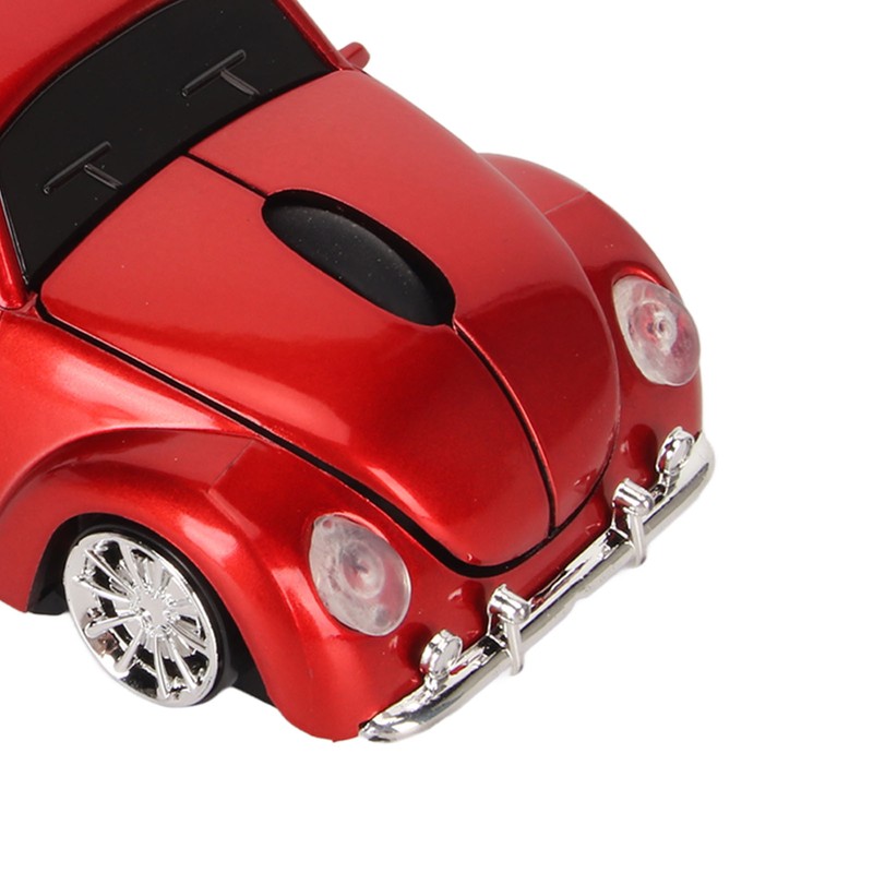 Wireless Mouse Red Sports Car Style 2.4GHz USB Receiver 1600DPI