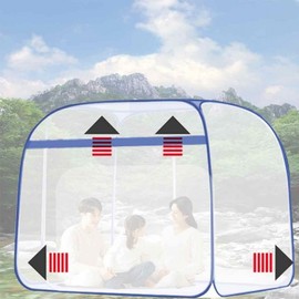 Square One-Touch Mosquito Net with Sturdy Base for Outdoor & Bed Use Camping Family (3+ Person)