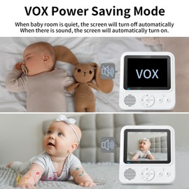 Baby Monitor with Camera and Night Vision, 2.8" 720P HD Video Baby Monitor Camera IPS Screen,VOX Mode,300m Long Range,Temperature Detection,Crying Reminder,Lullaby,Feeding Reminder