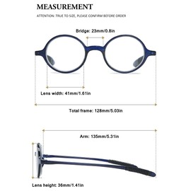 VEVESMUNDO Reading Glasses Round Men Women Flexible Bendable Eyeglasses Readers