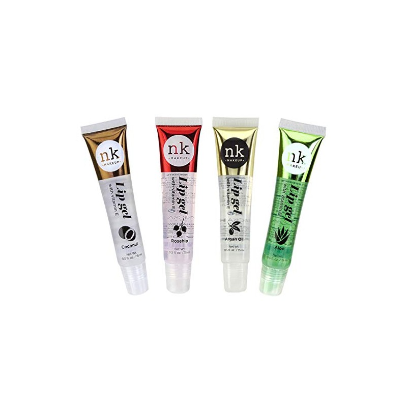 4 Pack Nicka K Lip Gel (COCONUT, ROSEHIP, ARGAN OIL,