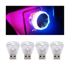 CGEAMDY 4 Stück Auto Umgebungslicht, Auto USB Beleuchtung, Auto Ambientebeleuchtung LED-Leuchten, USB LED Autos Innenraum Atmosphäre Lampe, Autos Universal Innenraum Dekoratives Zubehör(Buntes)