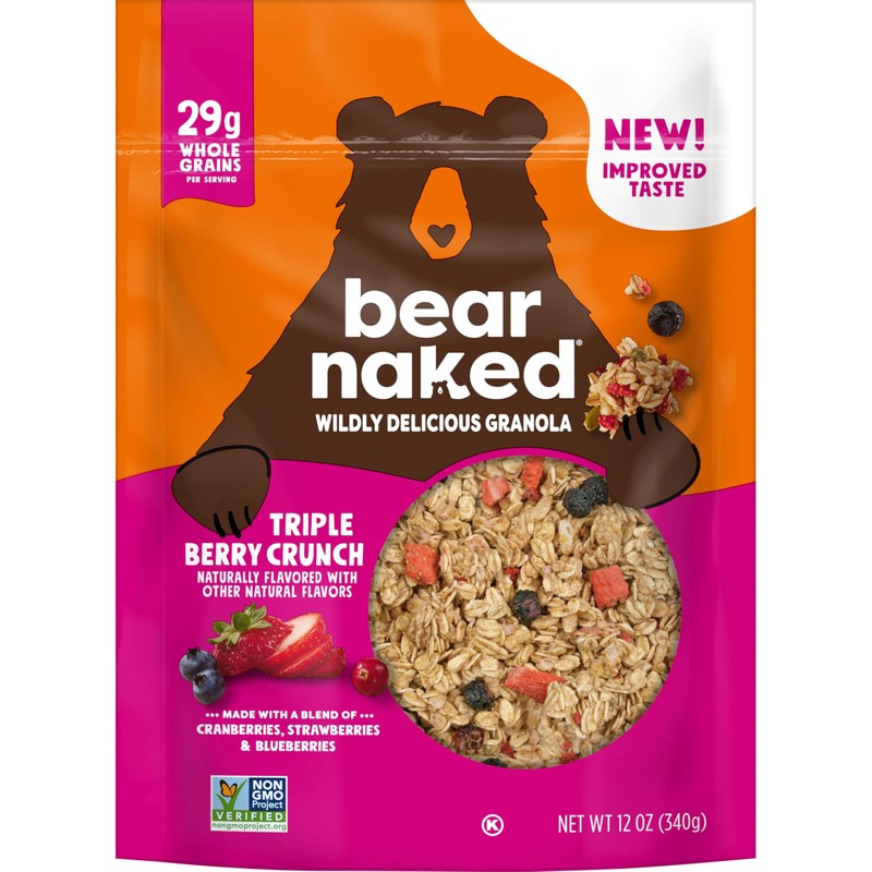 Bear Naked Granola Cereal, Vegan, Breakfast Snacks, Triple Berry Crunch