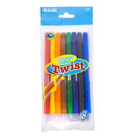 BAZIC 8 Color Twistable Crayons, Twist Up Propelling Assorted Color Crayon, Coloring Drawing Art Supplies for Office School Kids Children, 24-Packs