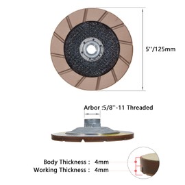 HONGUIS 5 inch Diamond Cup Grinding Wheel,5/8"-11 Arbor Ceramic Bond Grinding Wheels for Concrete Smoothing Polishing,50 Grit