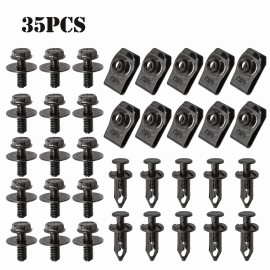 Unbranded for Ford Truck Body Bolts & U-nut Clips - M6 35pcs Engine Cover Undertray Screws