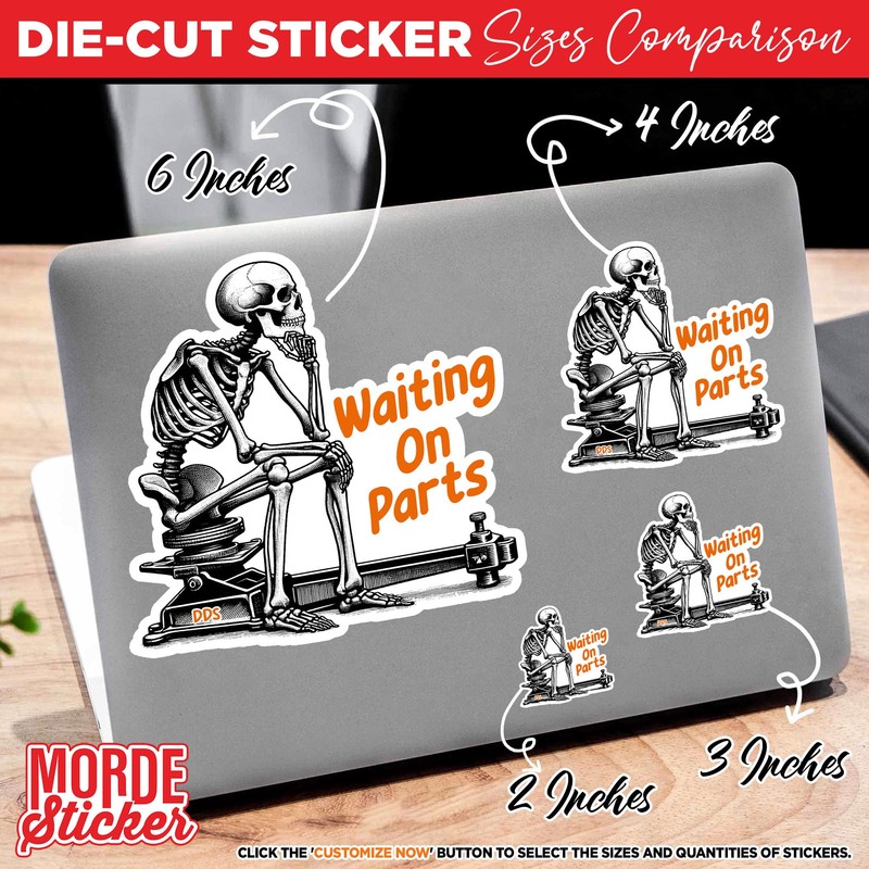 (3Pcs) Waiting On Parts Stickers Funny Blue Collar Stickers Truck