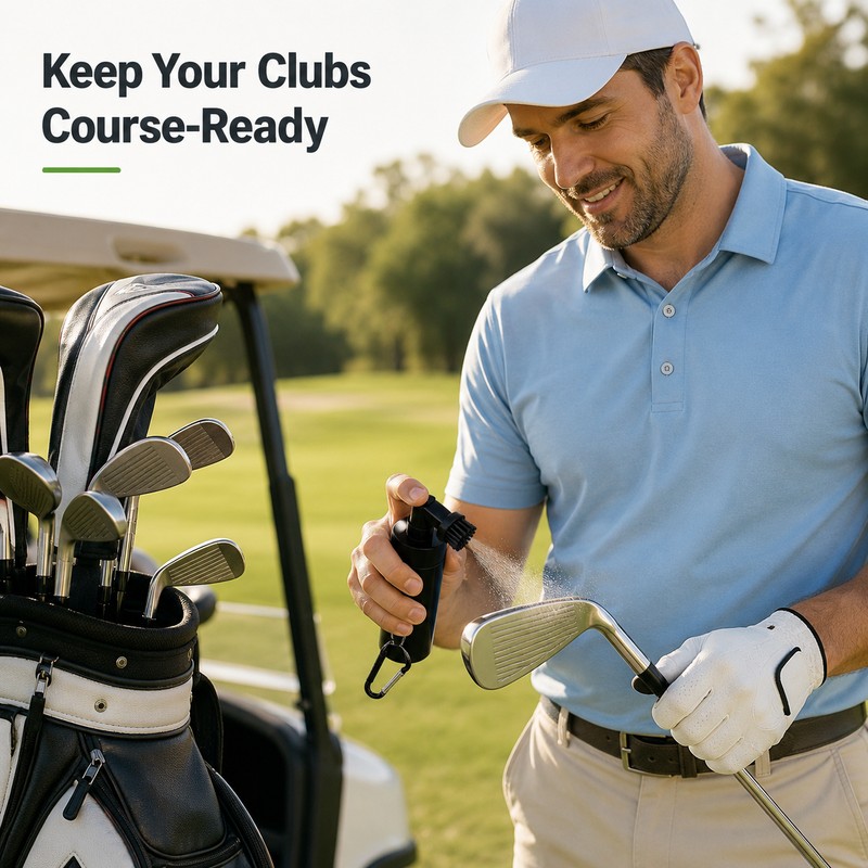 Golf Club Cleaning Kit for On-Course Care – Spray Brush,