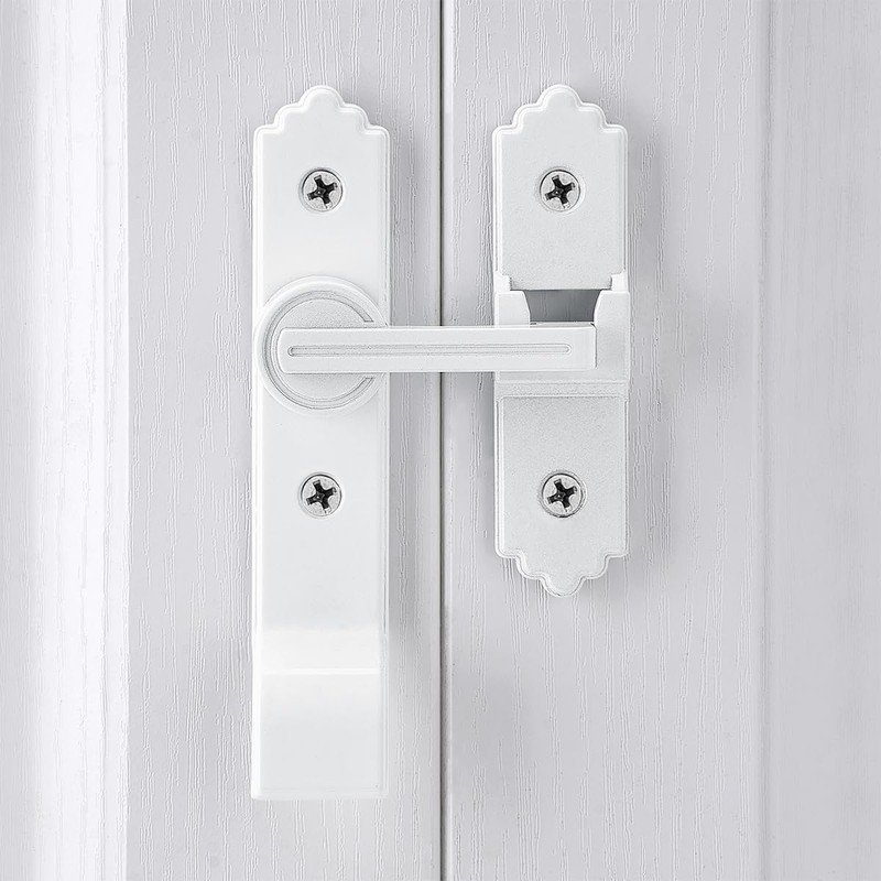 2 Packs 180 Degree White Barn Door Lock, Flip Gate
