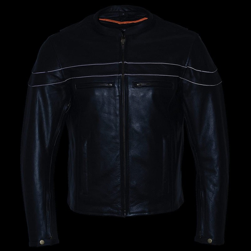 Milwaukee Leather Men's Premium Leather Motorcycle Scooter Jacket with Air