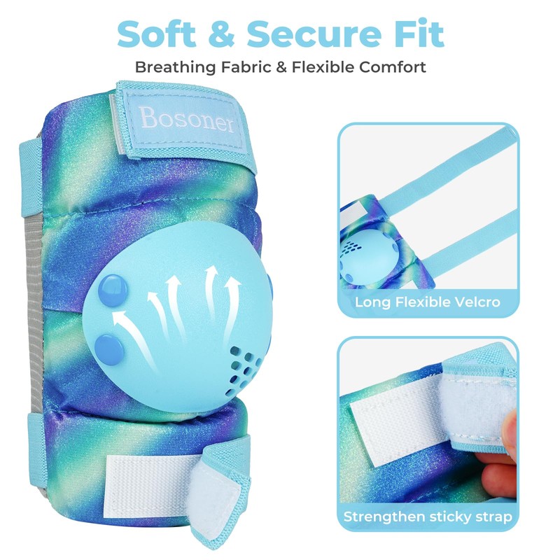 BOSONER Knee Pads, Children's Inline Skates, Knee and Elbow Pads,