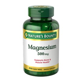 Nature’s Bounty Magnesium, Tablets, 500 mg- 200 Ct..