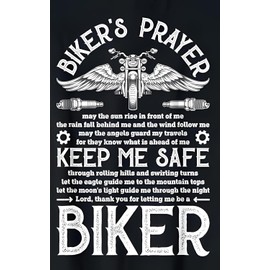 Vintage Motorcycle Prayer Metal Tin Sign for Home, Restaurant, Bar, Cafe, and Garage Decor - Rustic Wall Plaque with Inspirational Message 8 * 12inch