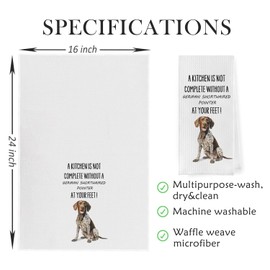 Geqtt German Shorthaired Pointer Dish Towels - Funny German Shorthaired Pointer Gifts Decorative Waffle Weave Kitchen Towels, German Shorthaired Pointer Hand Tea Towels, GSP Gifts (16×24 Inches)
