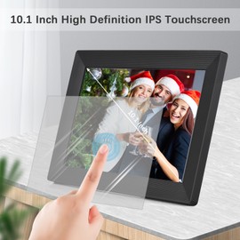 Andoer 10.1 Inch Smart WiFi Digital Photo Frame Digital Photo Album 1280*800 IPS Touchscreen Built-in 16GB Memory Auto Rotation Share Photos Videos via APP with Backside Stand