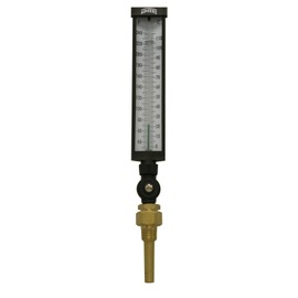 Winters TIM Series Dual Scale Valox Industrial 9IT Thermometer, 3-1/2" Stem, 3/4" NPT with Thermowell, 30-240 F/C Range