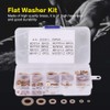 Copper Washer Kit,180Pcs M2/M2.5/M3/M4/M5/M6/M8/M10 Round Brass Flat Ring Washer Assortment