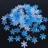 300 Pcs Blue Christmas Snowflake Ornaments Plastic Glitter Snow Flakes