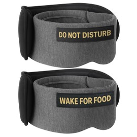 ARLIKSI 2 Pack Travel Pillows for Airplanes, Airplane Neck Pillow for Long Flights Sleeping Travel, Airplane Head Strap with Eye Mask 360° Support for Plane Road Trip Sleep, Stop Bobblehead（Grey）