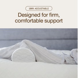 Coop Home Goods Four Position Adjustable Support Pillow, 21 x 8 Half-Moon Shape with Memory Foam Insert, Wedge Pillow for Knee, Leg, Neck, Lumbar and Pressure Points Support