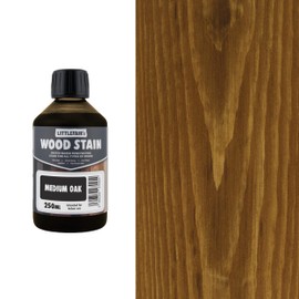 Littlefair's Wood Stain Water Based - 8.5oz/250ml - Indoor Furniture Stain Light & Dark Finishes - Special Non Toxic & Eco Friendly Formula - Wood Stain for Crafts - Color: Medium Oak