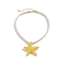Starfish Necklace for Women Gold Shell Conch Starfish Necklaces Summer Beach Jewelry Outfits Accessories (Golden, One size)
