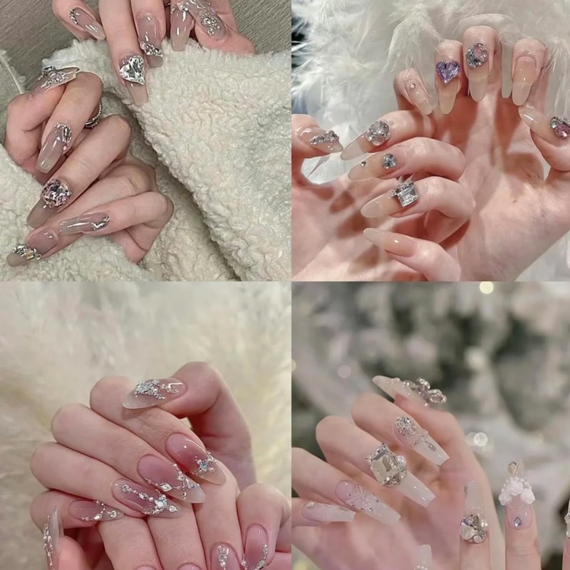 Rhinestone Nail Stone Nail Parts Stone (Silver/Round)