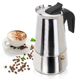 2 Cup 100ml Moka Pot Stainless Steel Espresso Coffee Maker Stovetop Percolator Coffeemaker Italian Classic Style Brewing Greca Cafe Mocha Machine for Cafeteras Lover Camping Travel and Home Use 3.3oz